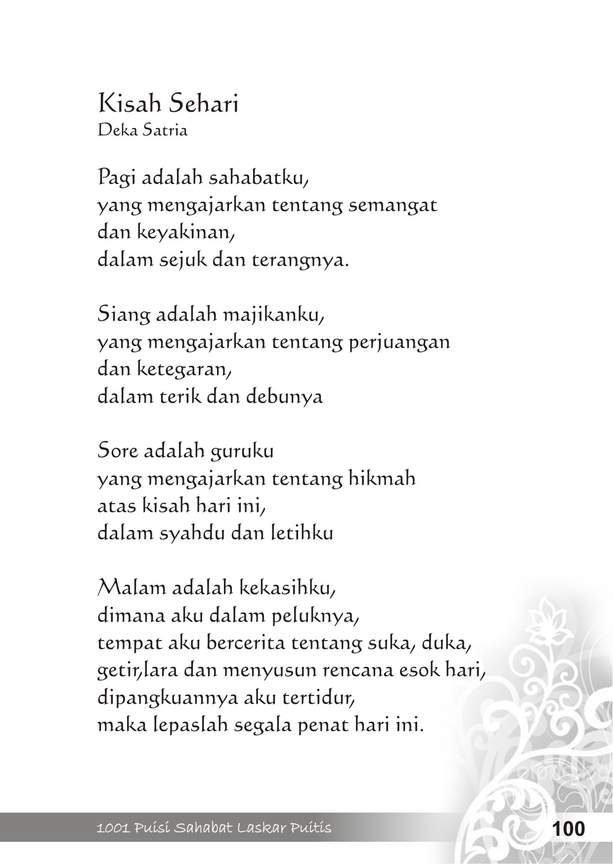 Content Buku 1001 Puisi  Sahabat Laskar Puitis   Jasa 